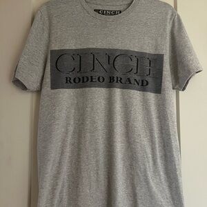 Cinch Gray Short-Sleeve Logo Tee with Black Print
